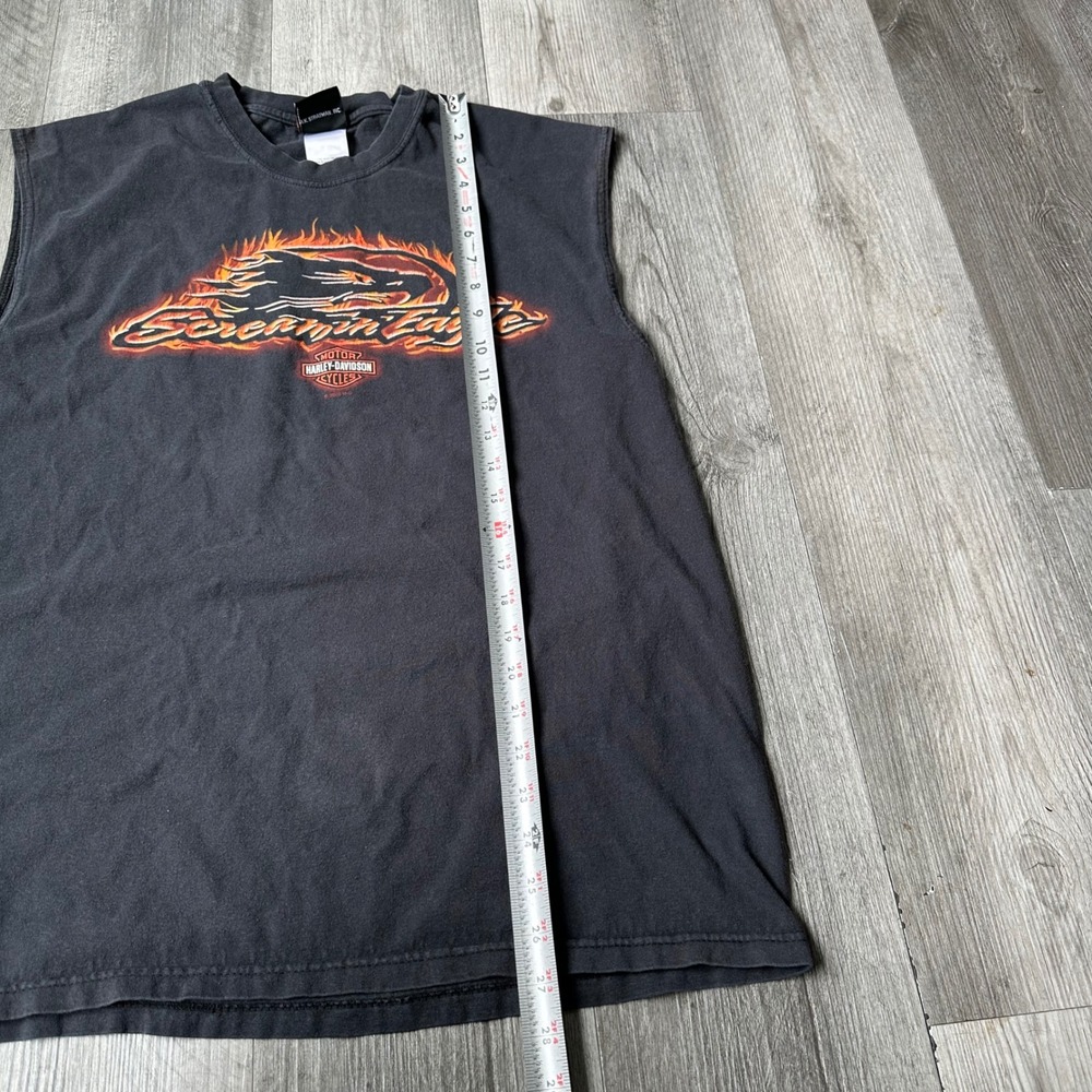 Vintage 2005 Harley-Davidson Screamin' Eagle Sleeveless Tank‎ Top Flame Design L - Picture 6 of 7